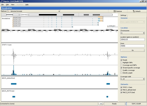 Example peak visualization produced with Chipster Viewer